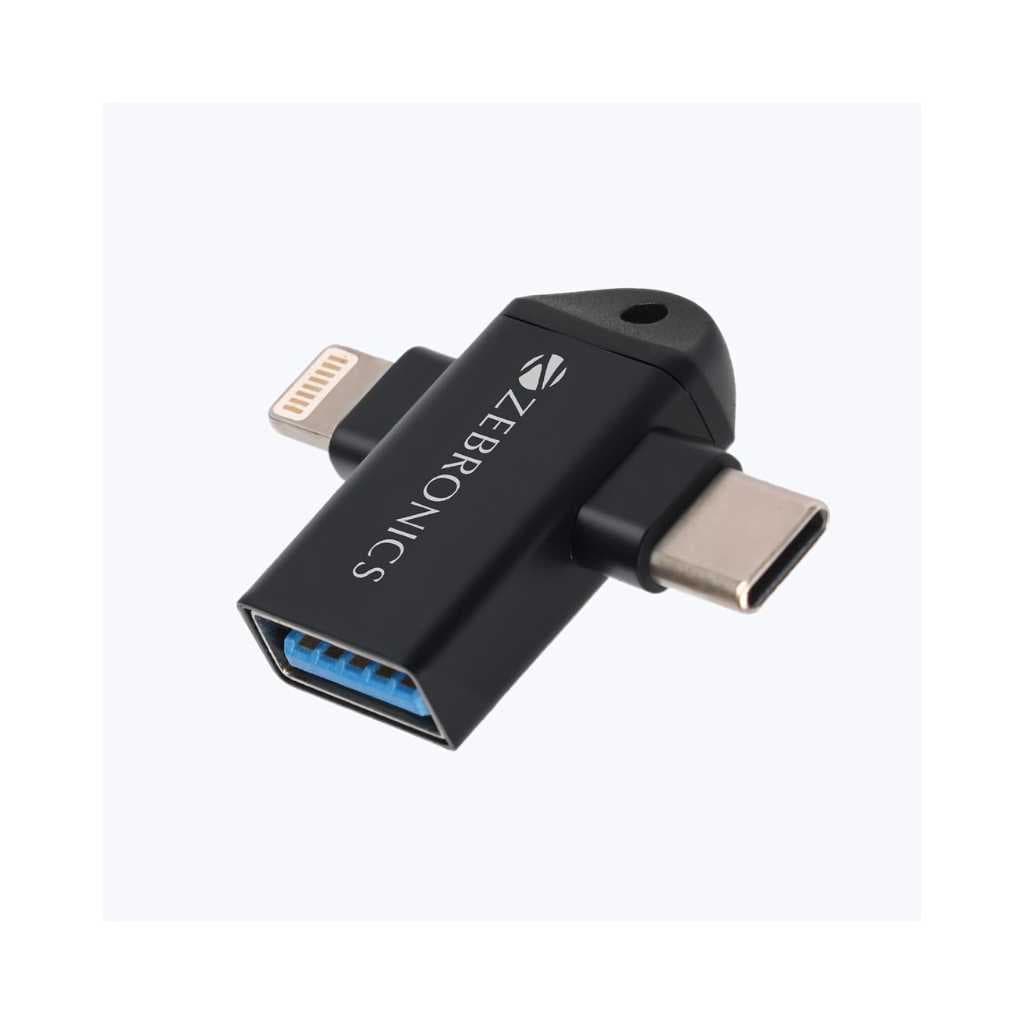 ZEBRONICS OTG2 2-in-1 Lightning & Type-C USB OTG Converter