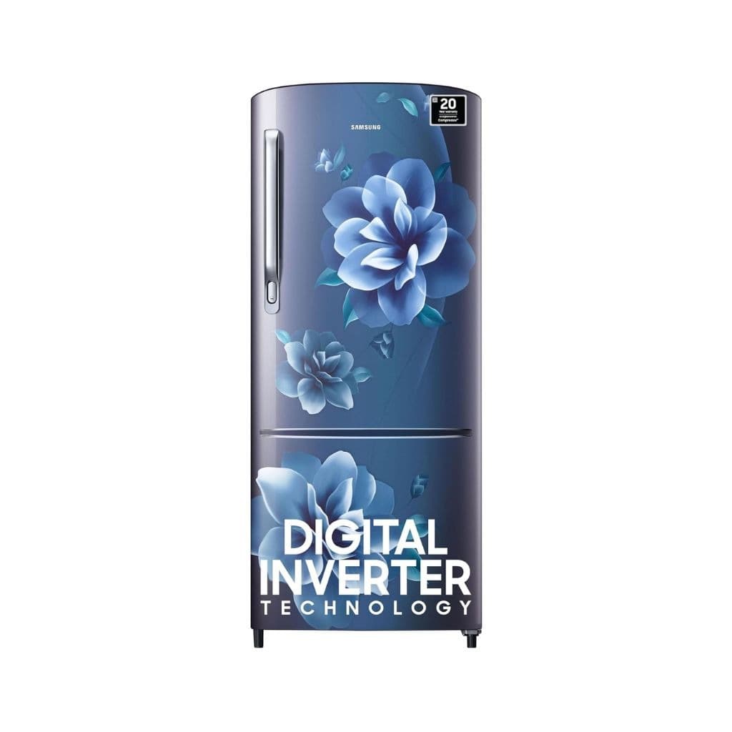 Samsung 183 L, 4 Star, Digital Inverter, Direct-Cool Single Door Refrigerator (RR20C1724CU/HL, Camellia Blue)