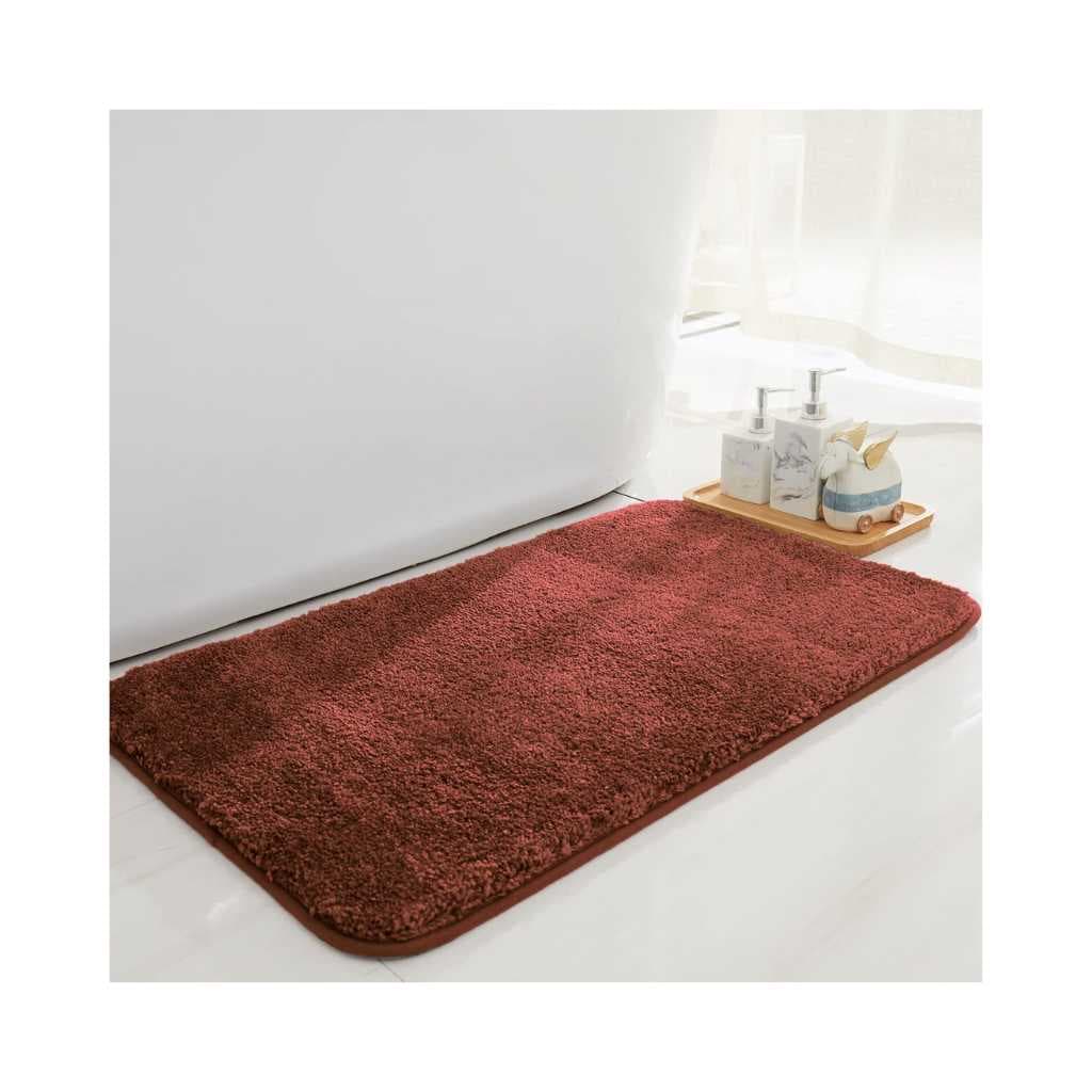 LUXE HOME INTERNATIONAL Microfibre Rectangular Bath Mat Super Soft Anti Skid Newman Mat