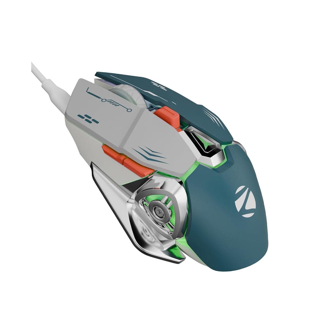 Zebronics Transformer M Plus Wired Gaming Mouse with 12800 DPI, 8 RGB Modes (Grey + Blue)