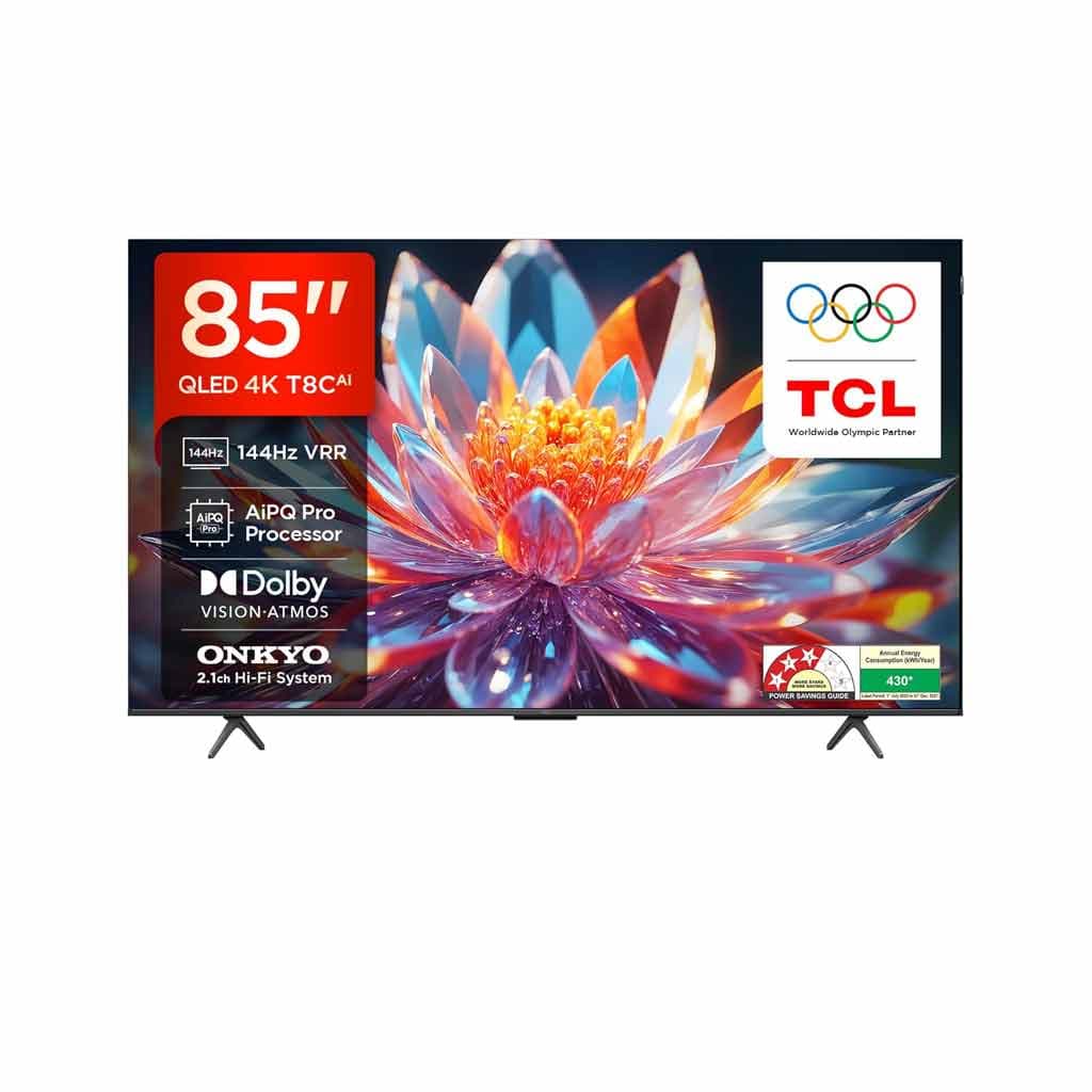 TCL 215 cm (85 inches) 4K Ultra HD Smart QLED Google TV 85T8C