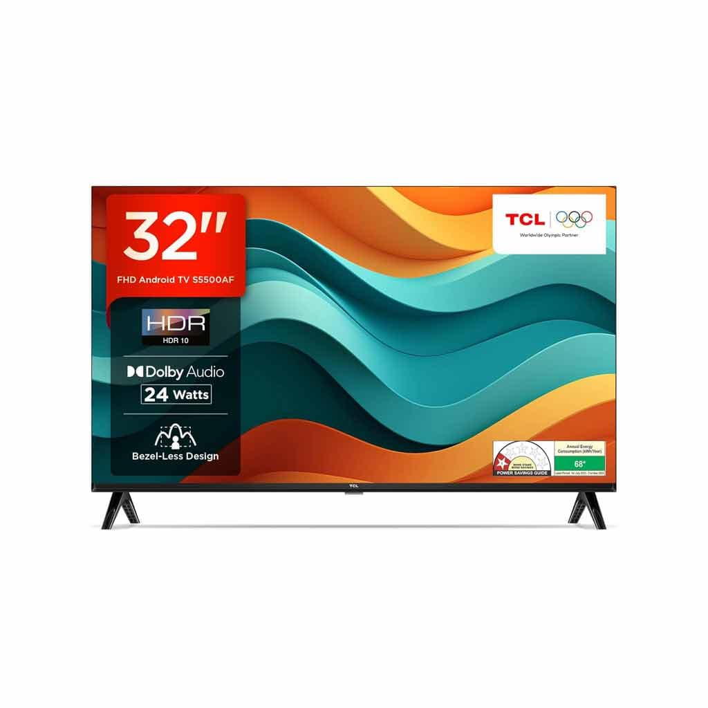 TCL 79.97 cm (32 inches) Metallic Bezel-Less S Series FHD Smart Android LED TV 32S5500AF
