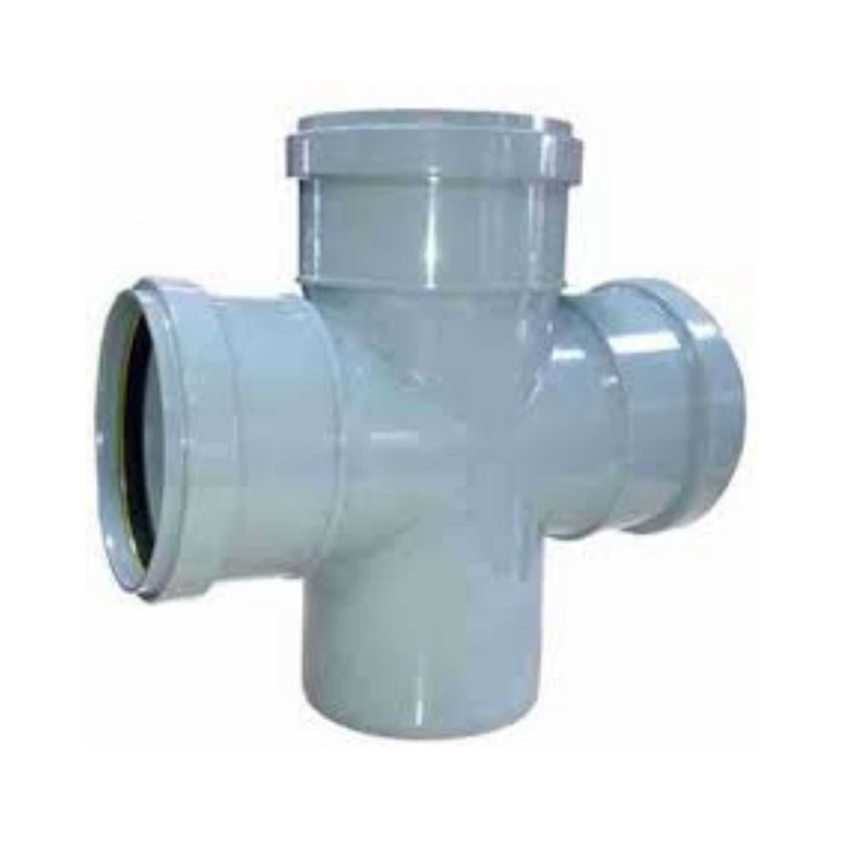 Ajay Pipes SWR Fittings – Cross Tee – 4 Inch (110 mm) Dia