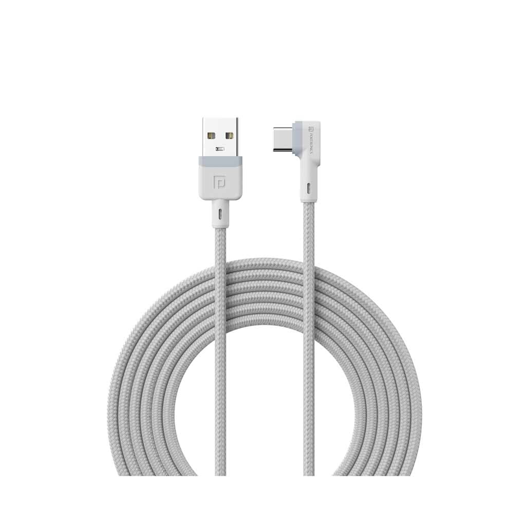 Portronics Konnect L Fast Charging 3A Type-C Cable (2 Meter, White)