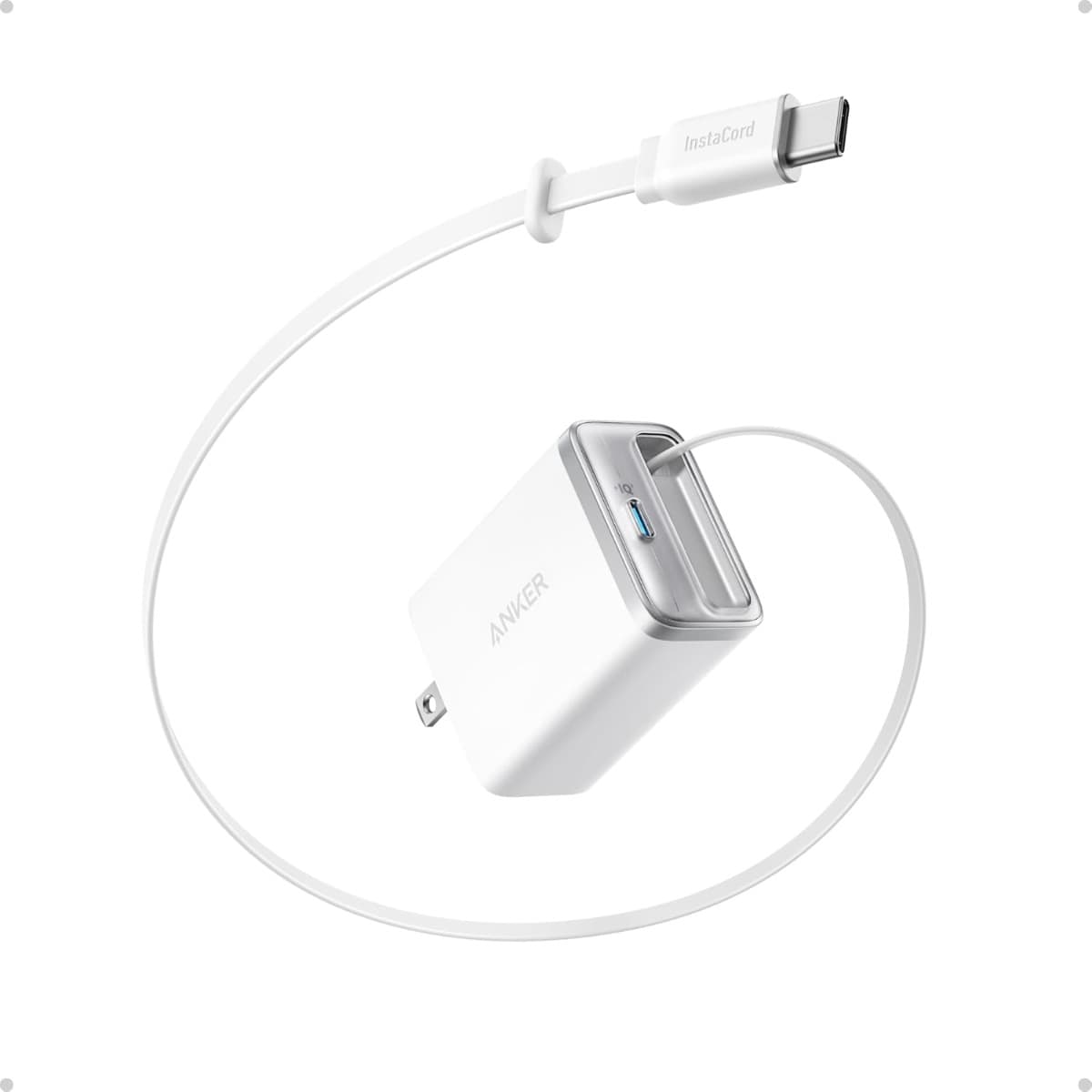Anker Nano USB-C Charger 35W with InstaCord Retractable Cable