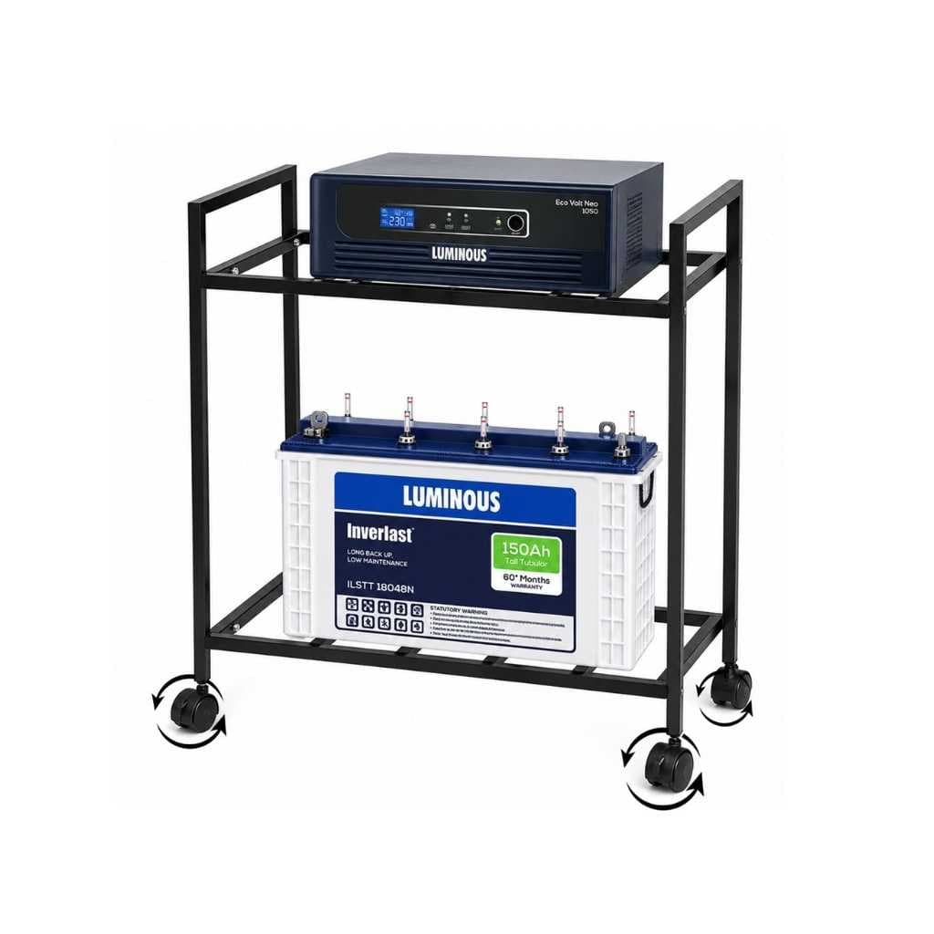 Laksh CASA Inverter Trolley with Wheels Heavy Duty Metal Rack