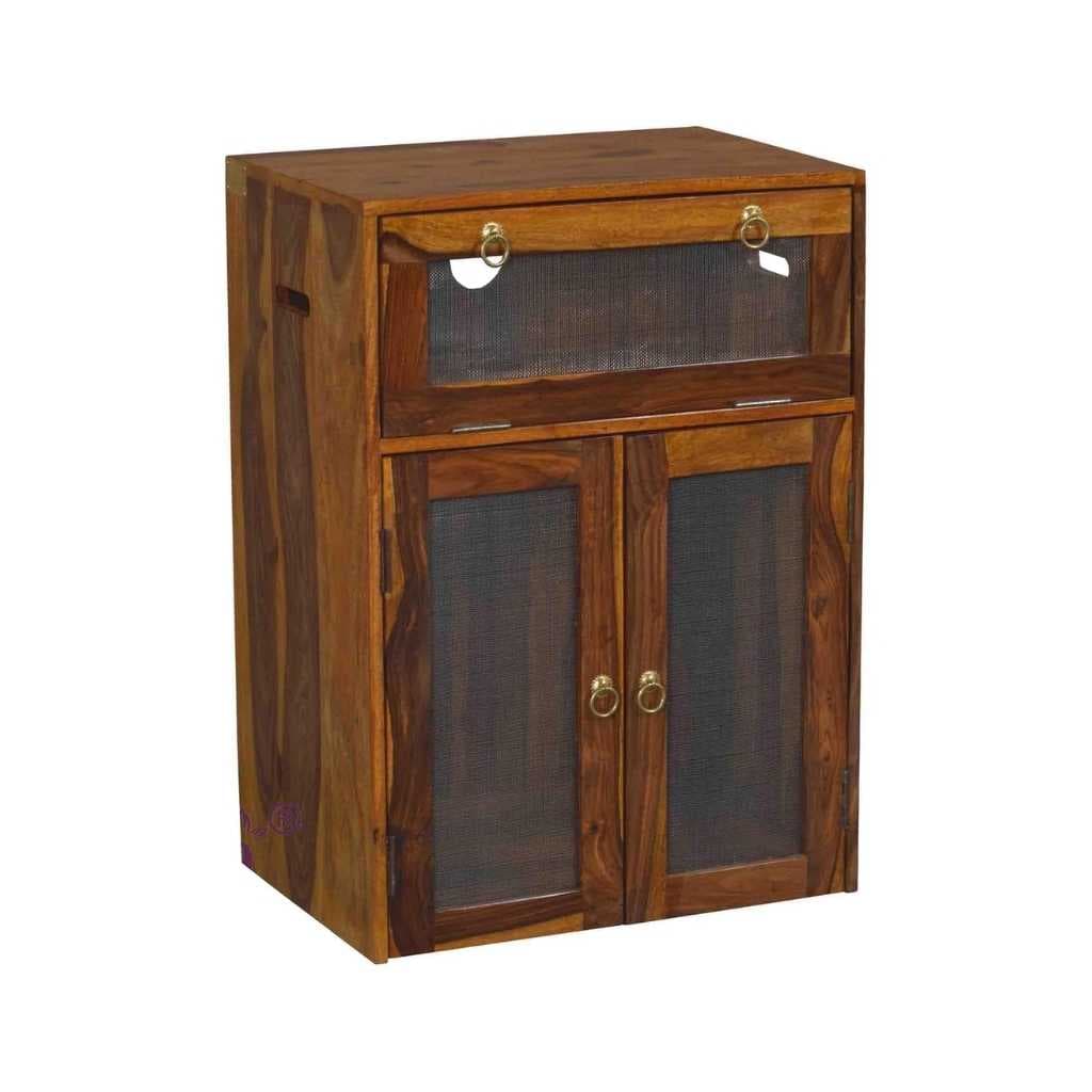 RAJ HANDICRAFT Solid Wood Inverter Battery Box – Honey Finish