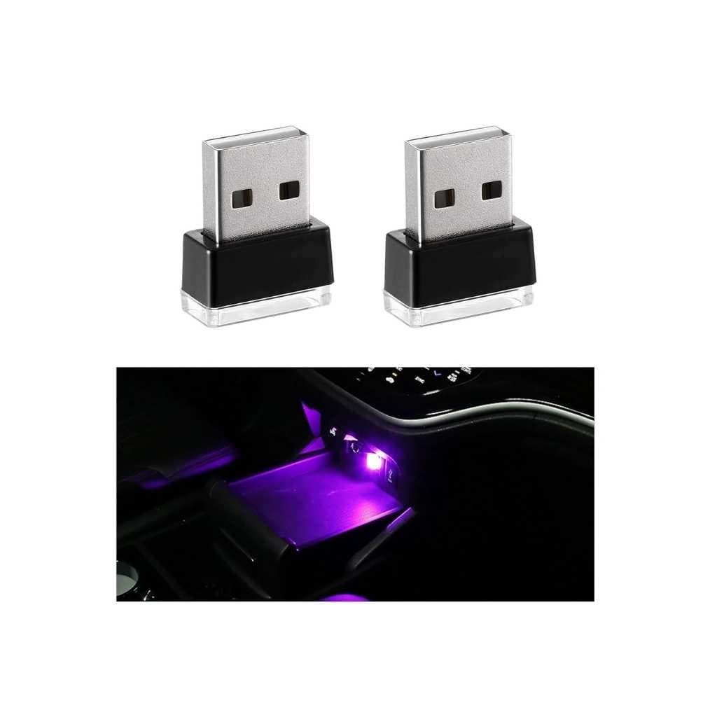 2 PCS USB LED Car Interior Atmosphere Lamp