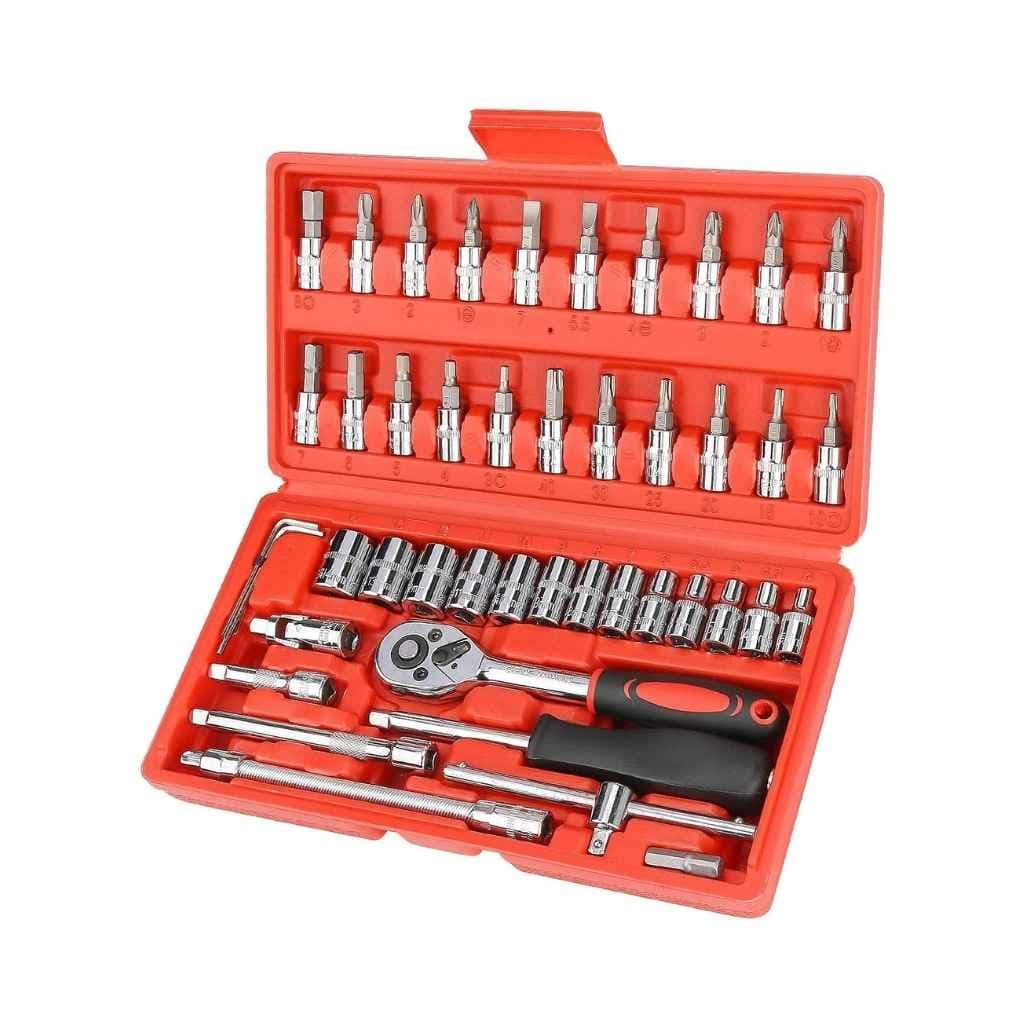 Zaptec 46 Piece 1/4" Socket Set Goti Pana with Ratchet Wrench
