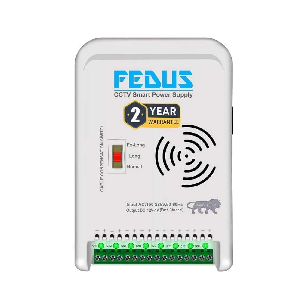FEDUS CCTV Power Supply 8 Channel SMPS