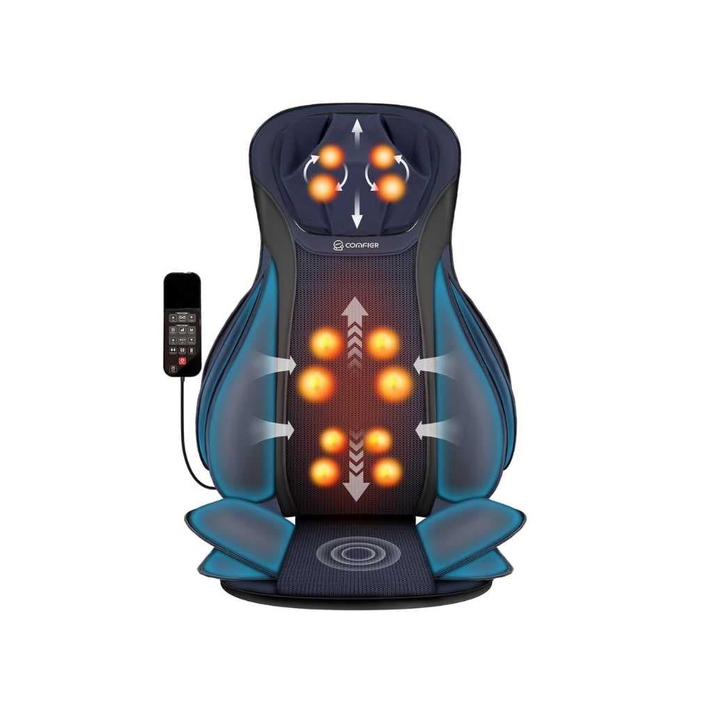 COMFIER Shiatsu Neck and Back Massage Chair Pad with Heat