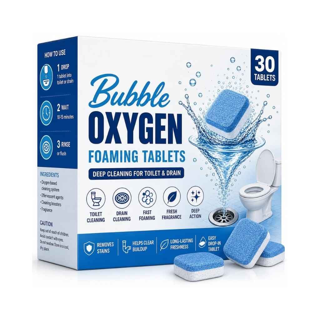 Bubble Oxygen Foaming Tablets for Toilet & Drain Cleaning