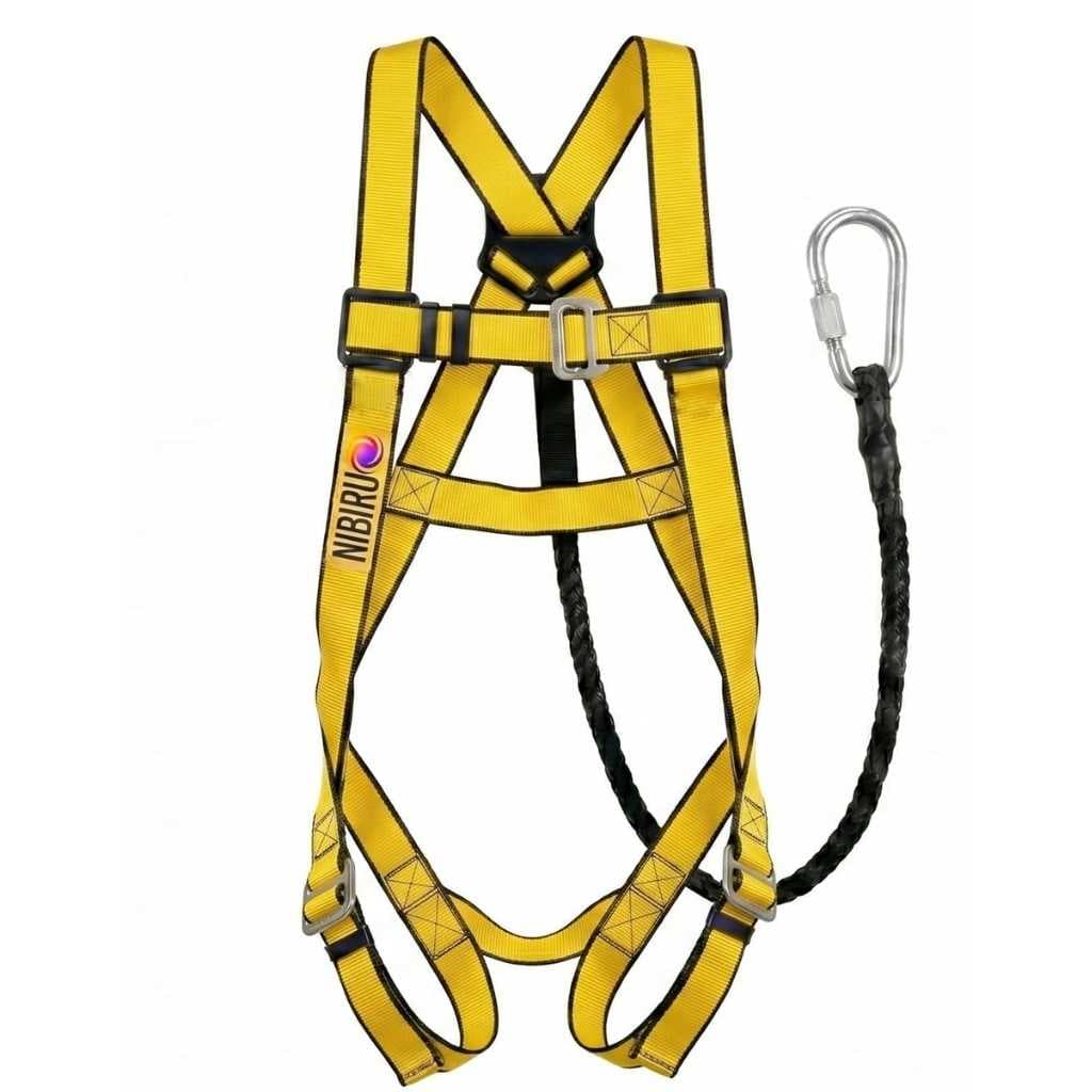 NIBIRU Full Body Climbing Harness Safety Belt with Single Rope Lanyard