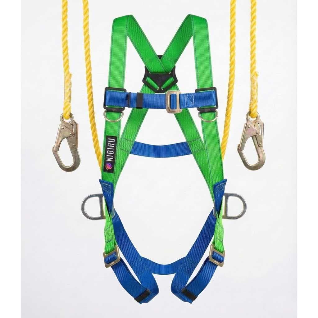 NIBIRU Full Body Climbing Harness & Safety Belt with Double Scaffolding Hook