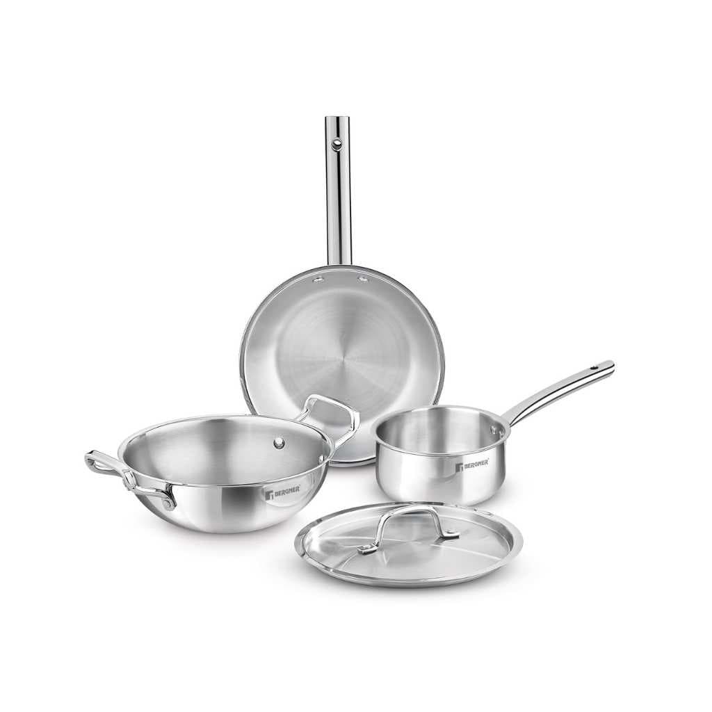 Bergner TriPro 4 Pcs Tri-Ply Stainless Steel Cookware Set