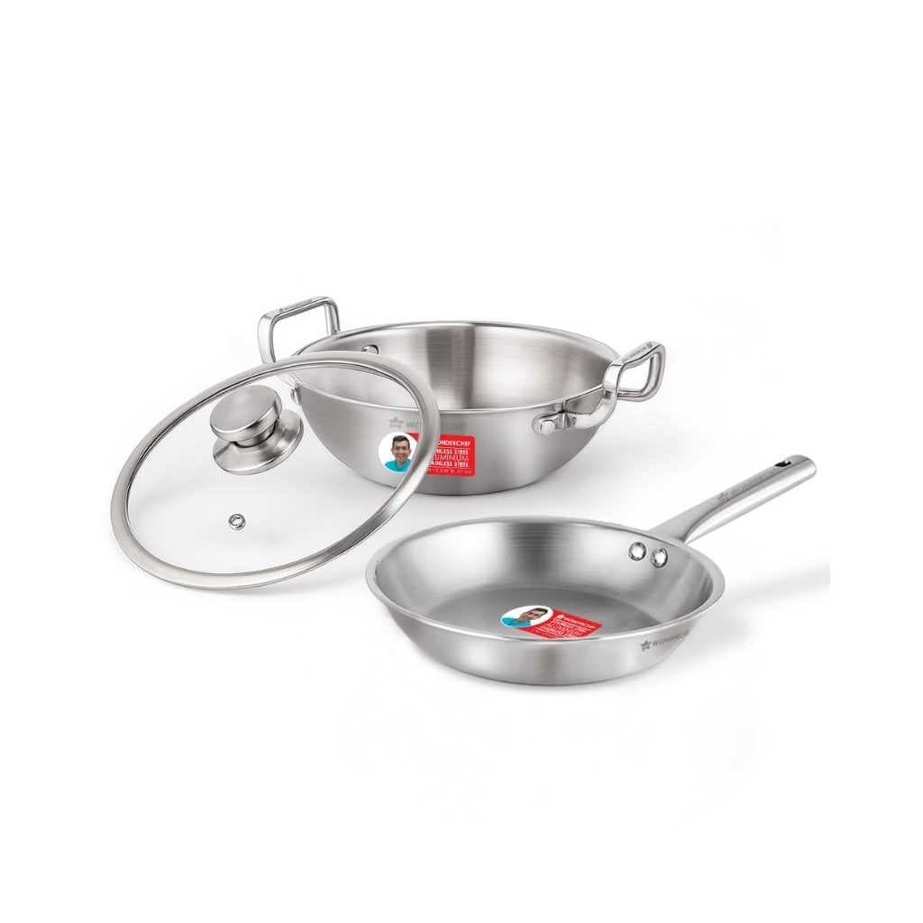 Wonderchef Stella Triply Stainless Steel 3 Pc Cookware Set