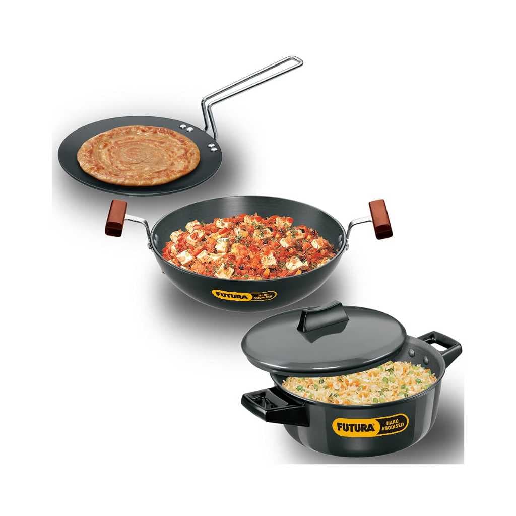 Hawkins Futura 3 Pieces Hard Anodised Cookware Set (ASET4)