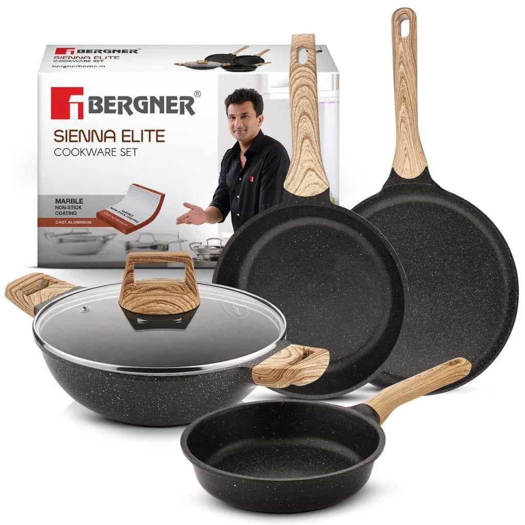 Bergner Sienna Elite 5 Pcs Granite Non-Stick Cookware Set