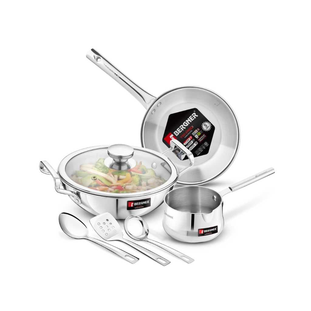 Bergner TriPro 7 Pcs Tri-Ply Stainless Steel Cookware Set
