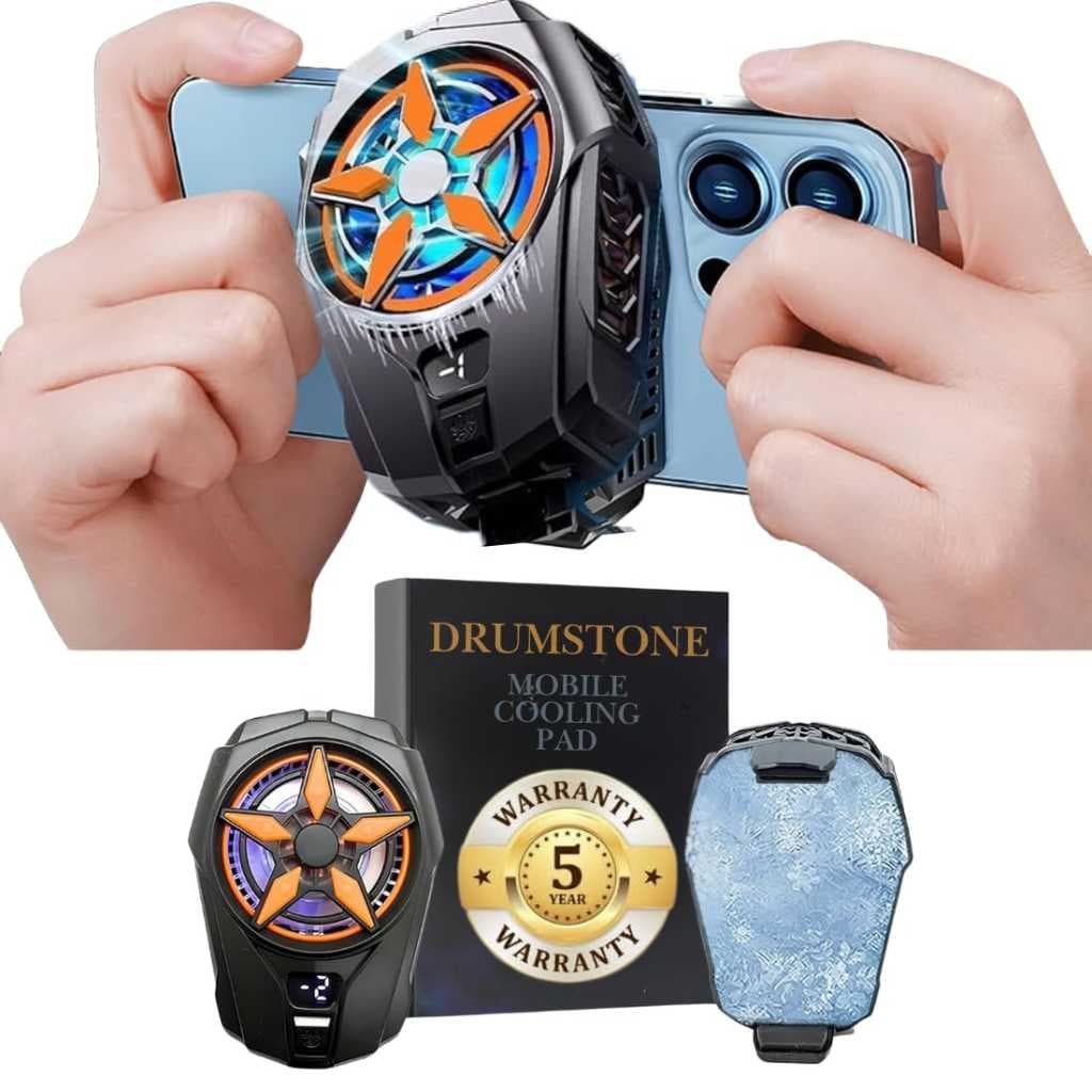Drumstone Mobile Cooling Fan with LED Temperature Display – Gaming Phone Cooler