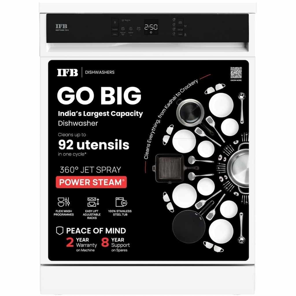 IFB Neptune FX14 14 Place Settings Freestanding Dishwasher