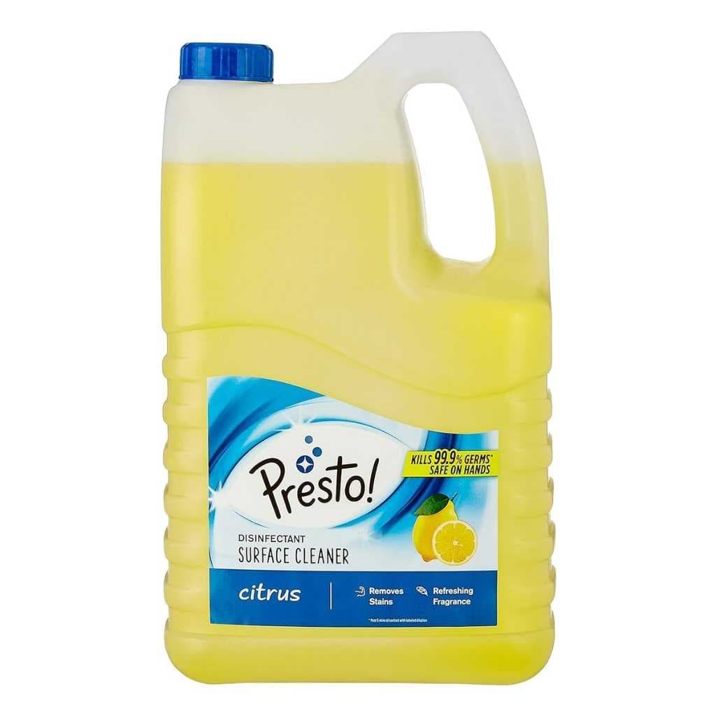 Amazon Brand - Presto! Disinfectant Surface & Floor Cleaner, Citrus – 5 Litre