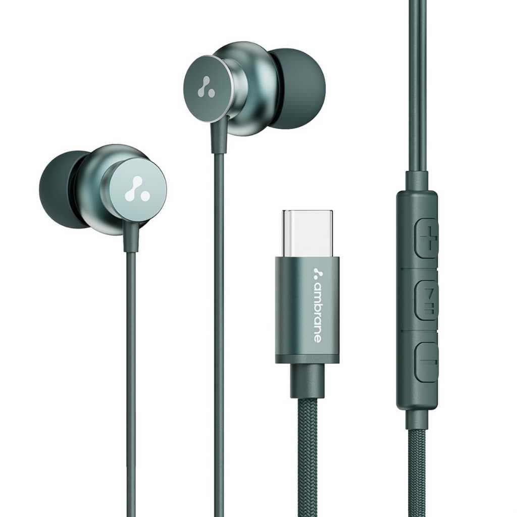 Ambrane Type-C Wired In-Ear Earphones with In-Line Mic