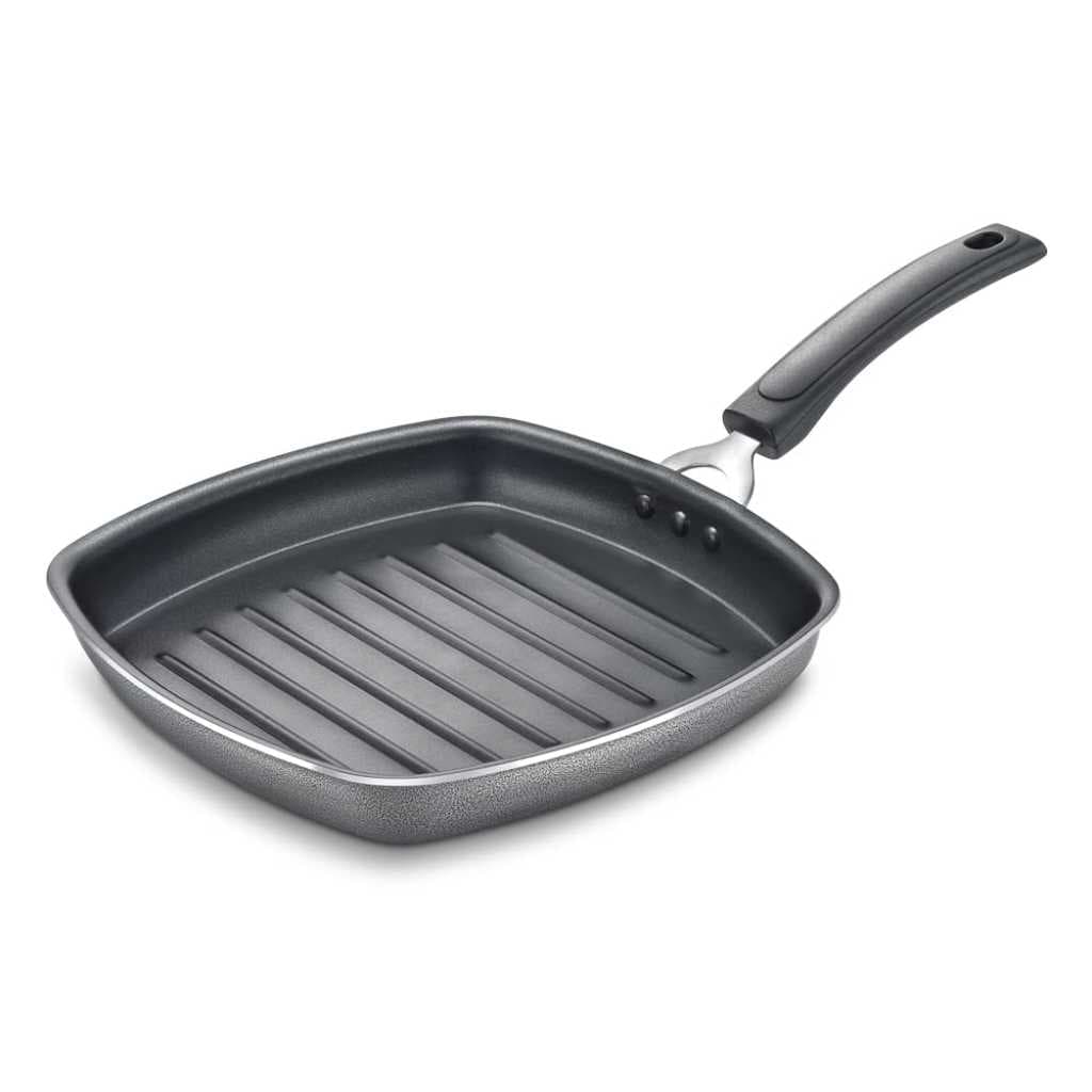 Prestige Omega Select Plus Square Induction Base Non-Stick Aluminium Grill Pan 25 Cm, Black