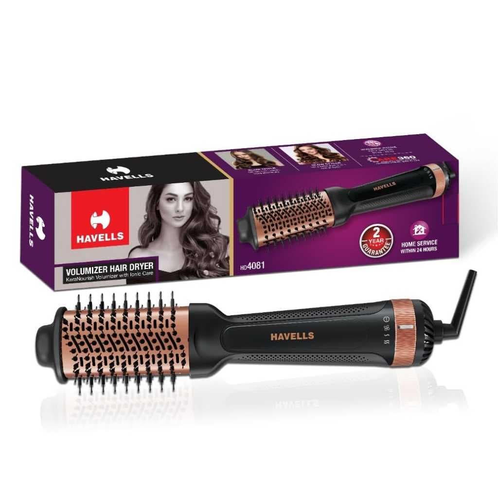 Havells HD4081 Professional Volumizer Hair Dryer with KeraNourish Ceramic Coating Brush Head