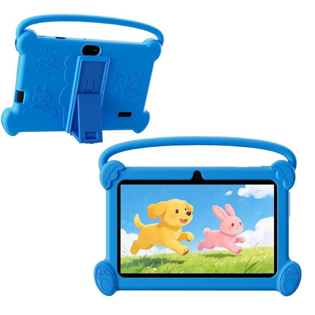 DIGITHINK Kids Tablet 7" (4GB RAM + 32GB, Android, Blue Protective Case)