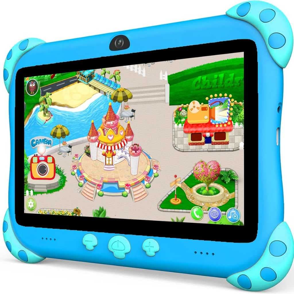 YINOCHE 7 Inch Kids Tablet with Case | WiFi | 32GB Storage | Dual Camera | Parental Control | Shockproof Case