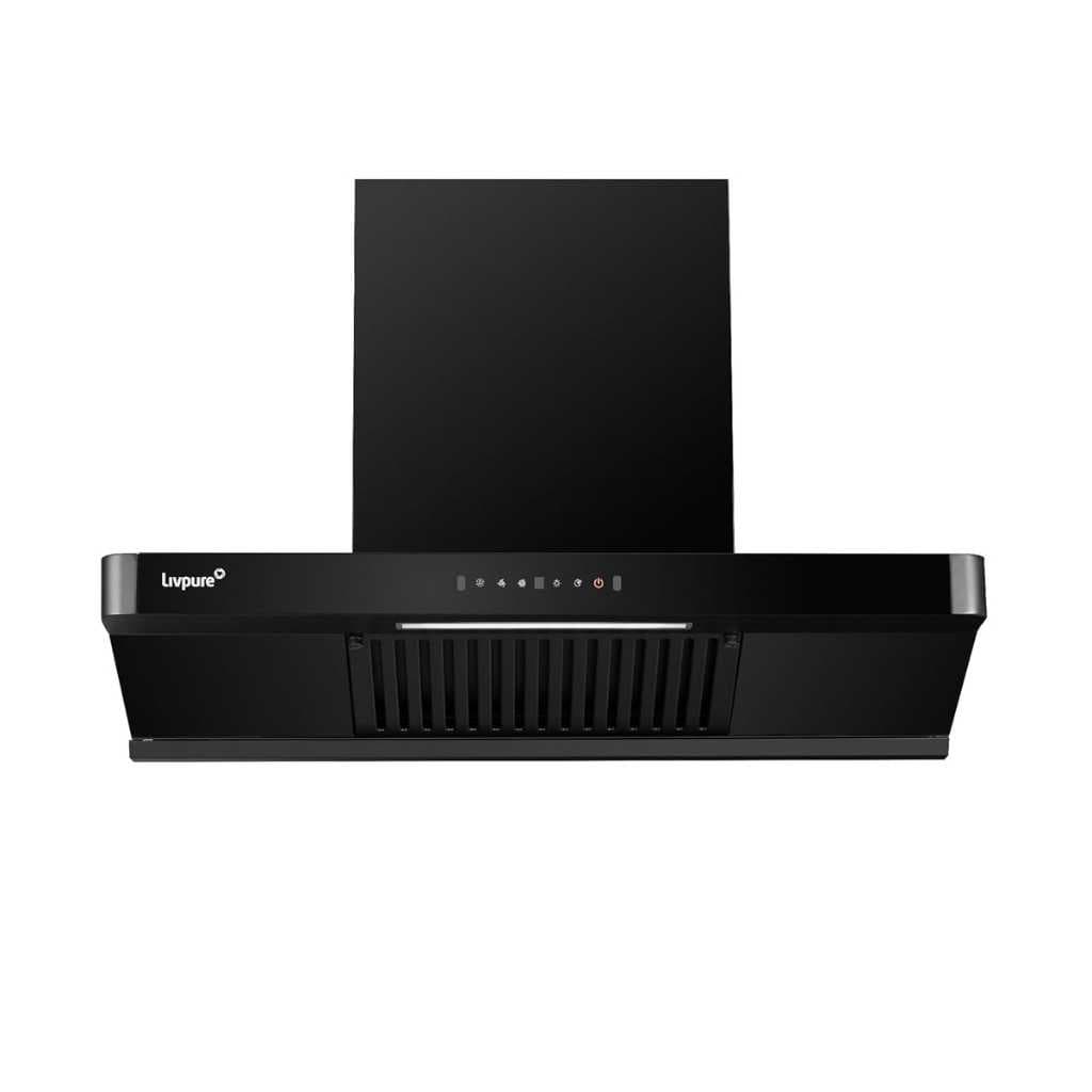 Livpure Altima 90 cm T-Shape Kitchen Chimney (1550 m³/hr, Double Layer Baffle Filter, Black)