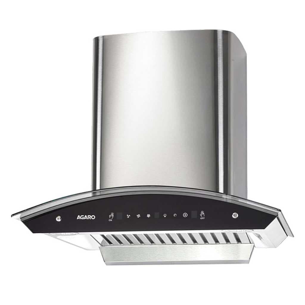 AGARO Royal 60 cm Auto-Clean Kitchen Chimney (1350 m³/hr, Filterless, Black)
