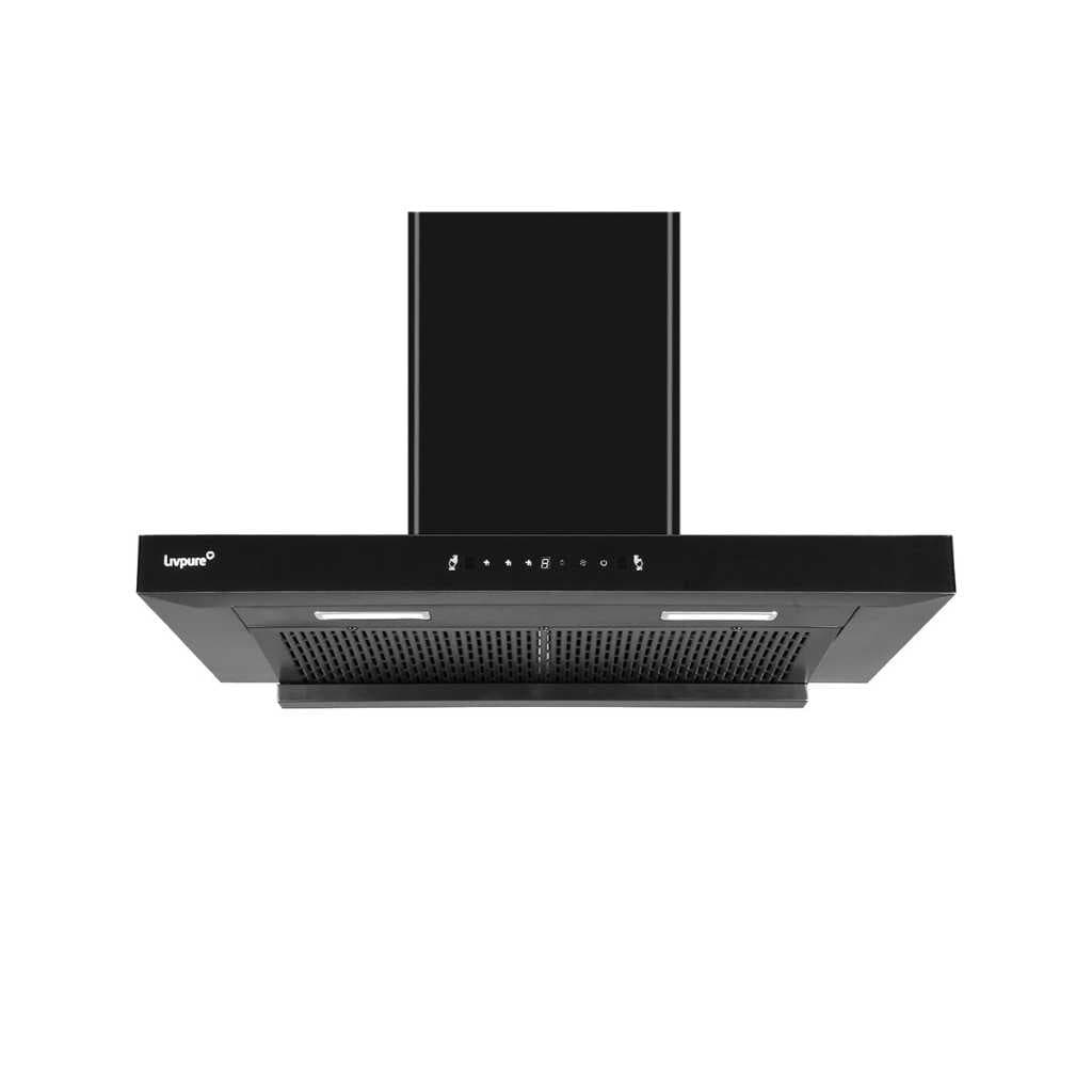 Livpure Fenix 75 cm T-Shape Kitchen Chimney (Filterless, 1400 m³/hr, Black)
