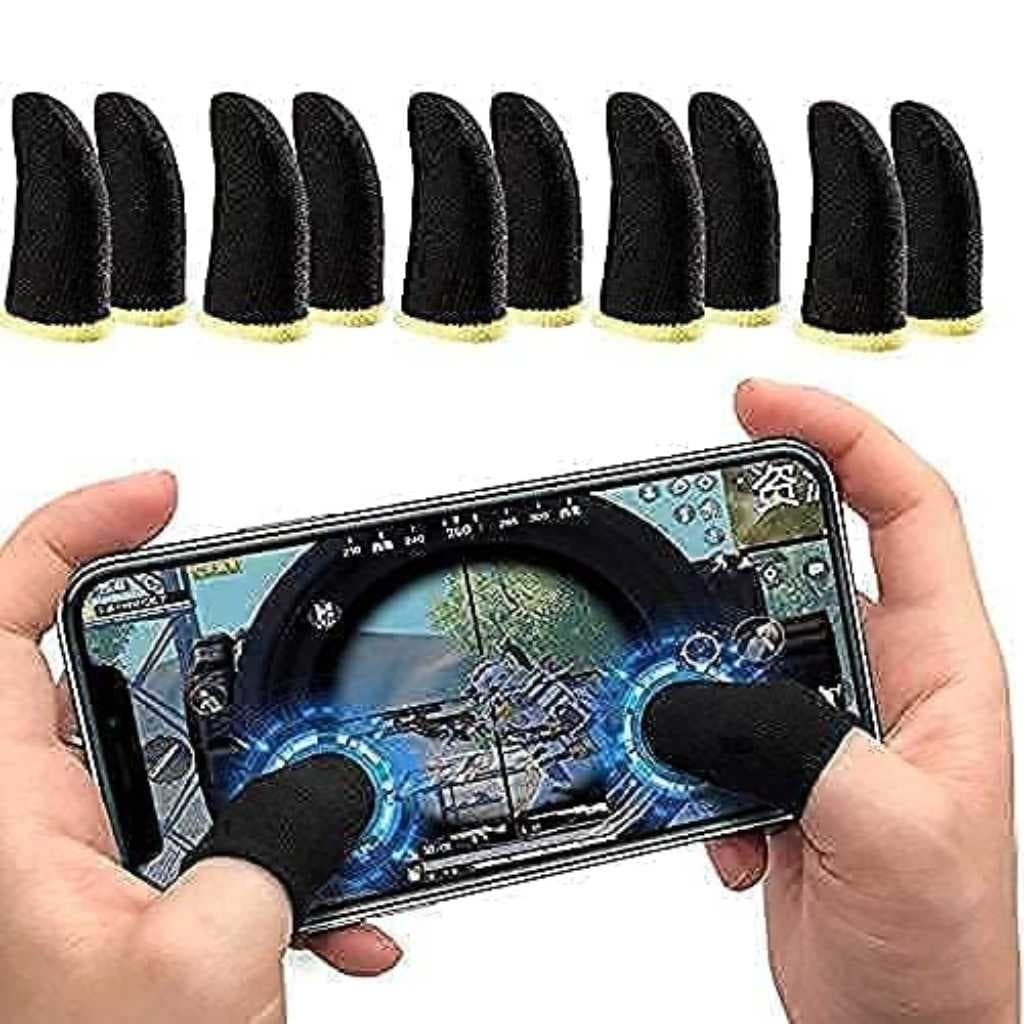 5-Pair Gaming Finger Sleeves for Mobile Games – Anti-Sweat Touchscreen Thumb Gloves