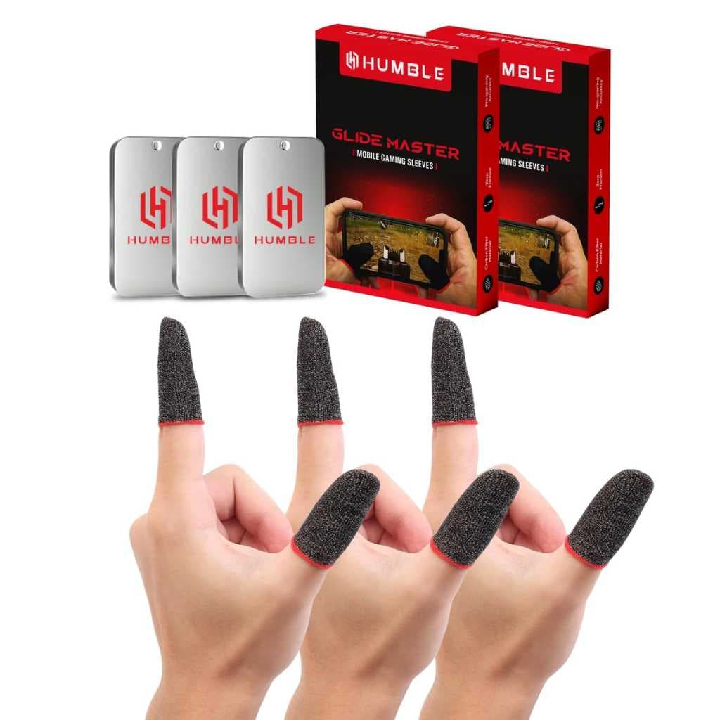 Humble Gaming Thumb & Finger Sleeves – Anti-Slip, Sweat-Proof, High Precision (3 Pairs / 6 Pieces)
