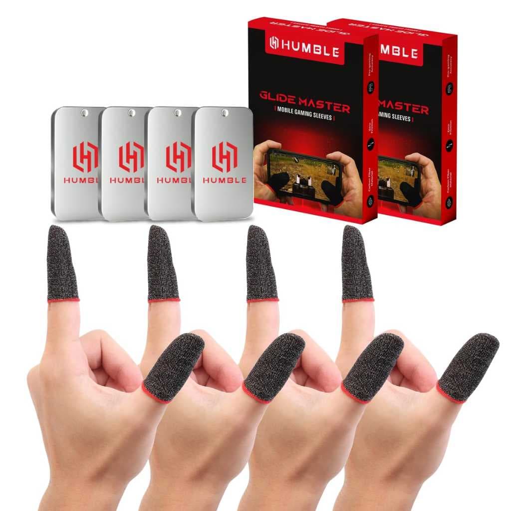 Humble Gaming Thumb & Finger Sleeves – Anti-Slip, Sweat-Proof, High Precision (4 Pairs / 8 Pieces)