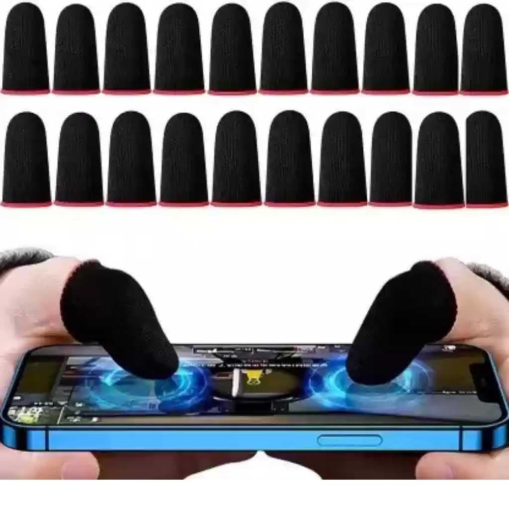 Thumb & Finger Sleeves for Mobile Gaming (20 Pieces / 10 Sets) – Anti-Sweat Breathable Gaming Finger Gloves