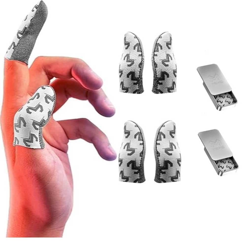 Cubonic Sweat Proof Sensitive Touch Screen Memo Gaming Finger Sleeves for Mobile Gaming (Seamless Anti-Sweat Thumb Sleeves)