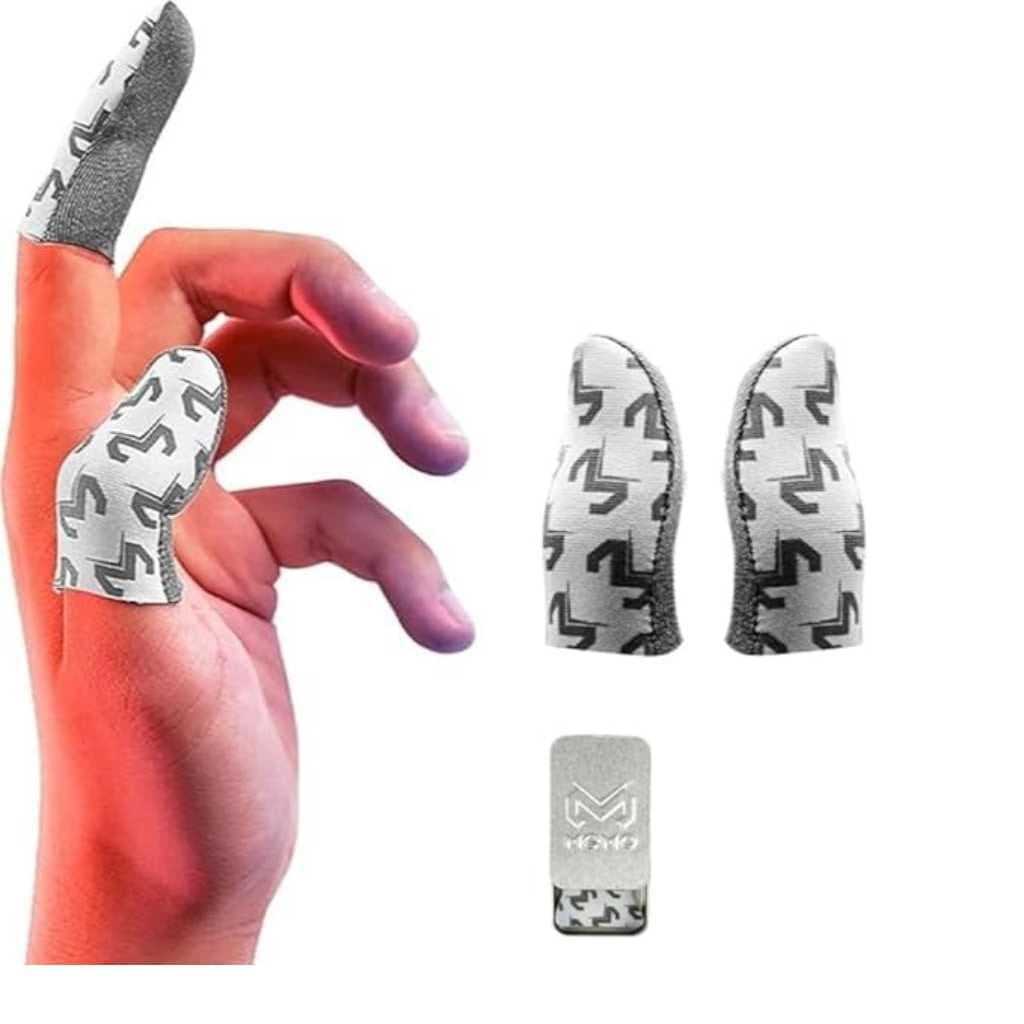 Cubonic Sweat Proof Sensitive Touch Screen Memo Gaming Finger Sleeves for Mobile Gaming (Seamless Anti-Sweat Thumb Sleeves – 1 Pair)