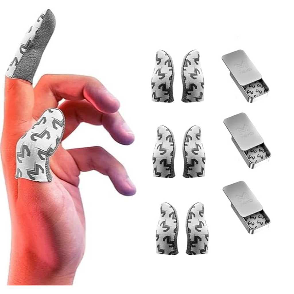 Cubonic Sweat Proof Sensitive Touch Screen Memo Gaming Finger Sleeves for Mobile Gaming (Seamless Anti-Sweat Thumb Sleeves – 3 Pair)