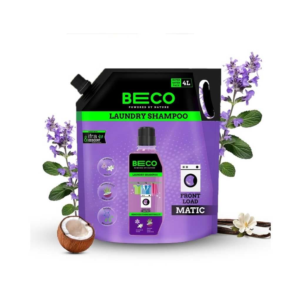 Beco Natural Liquid Detergent Front Load – Lavender & Vanilla Freshness – 4L Refill Pack