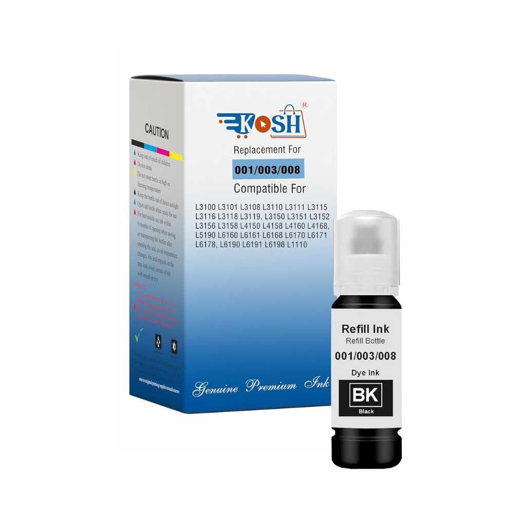 KOSH 003 Refill Ink Compatible for Epson Printers (Black)