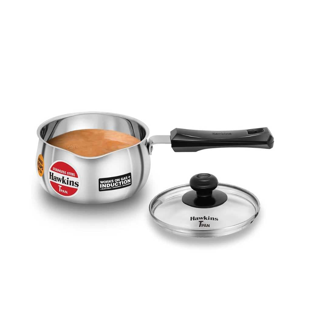 Hawkins Stainless Steel Tea Pan 1 Litre with Glass Lid