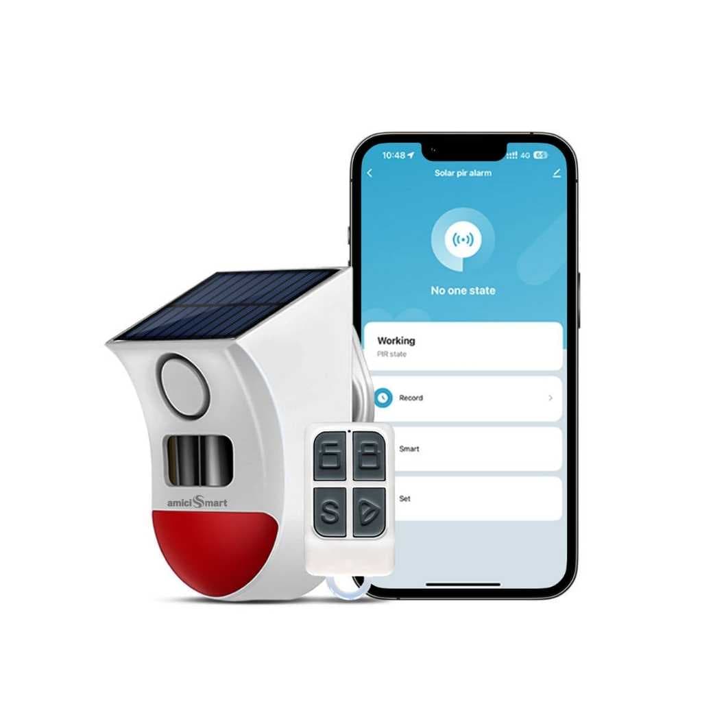 amiciSmart WiFi Motion Sensor Alarm with Solar Charging