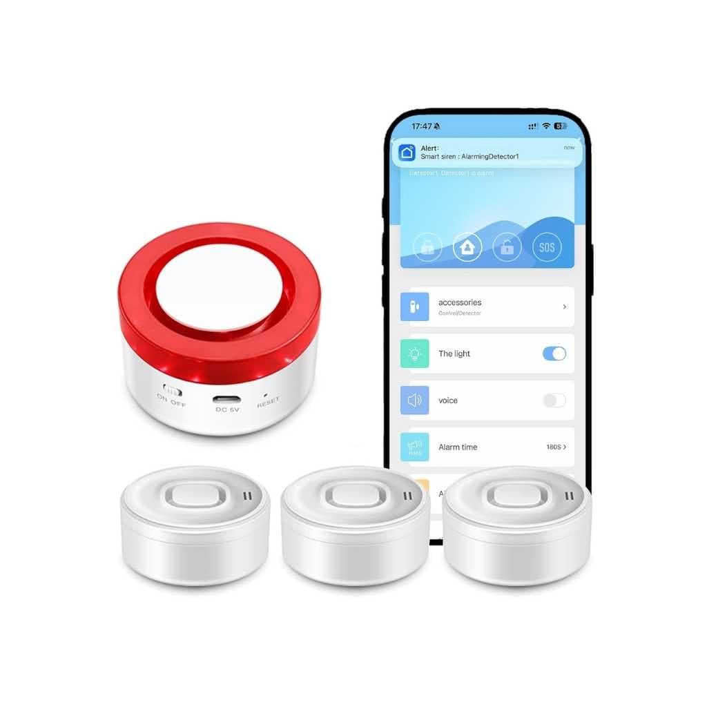 Smart Water Leak Detector Alarm Kit with 3 Sensors
