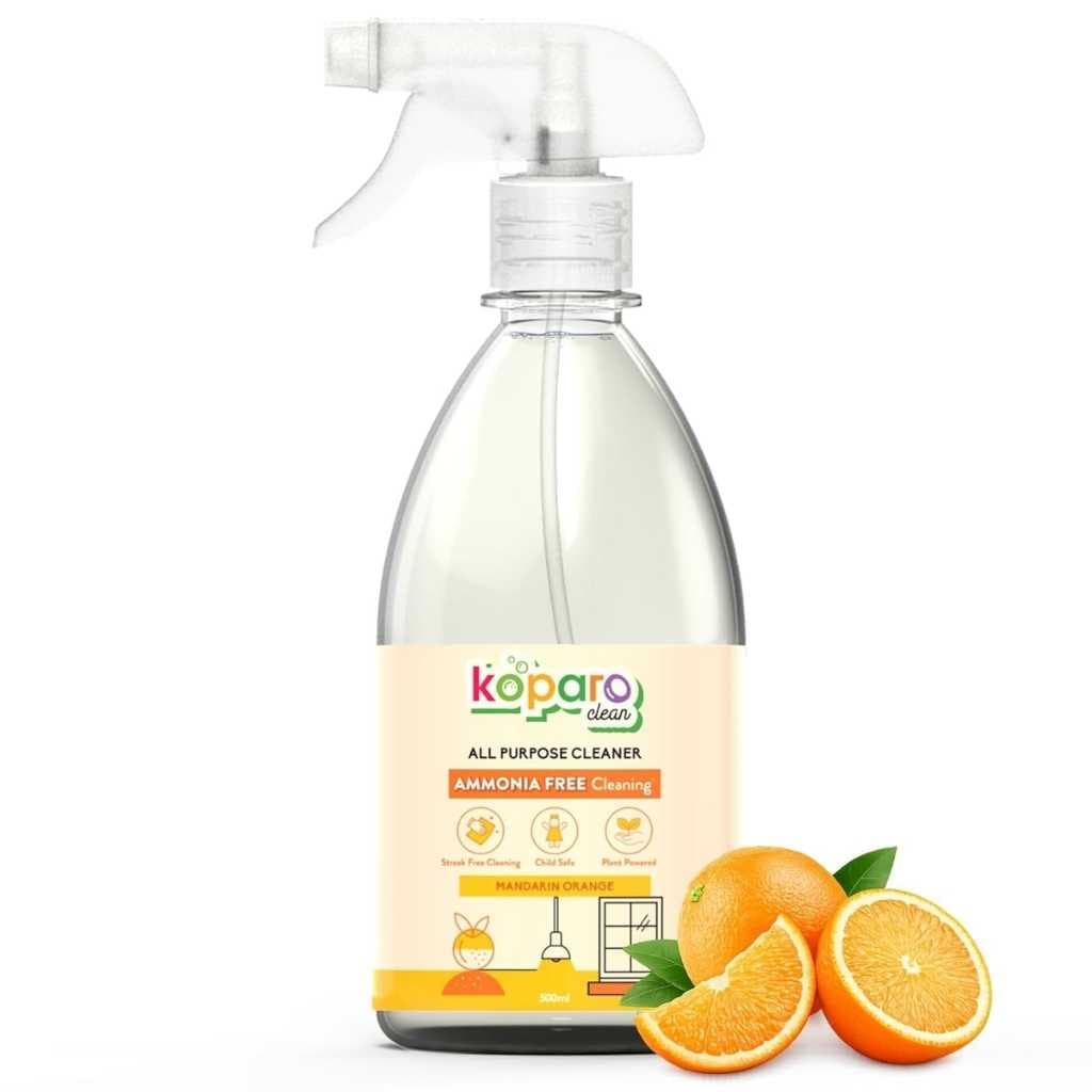 Koparo Clean All Purpose Natural Cleaner Liquid Spray – Mandarin Orange, 500 ml