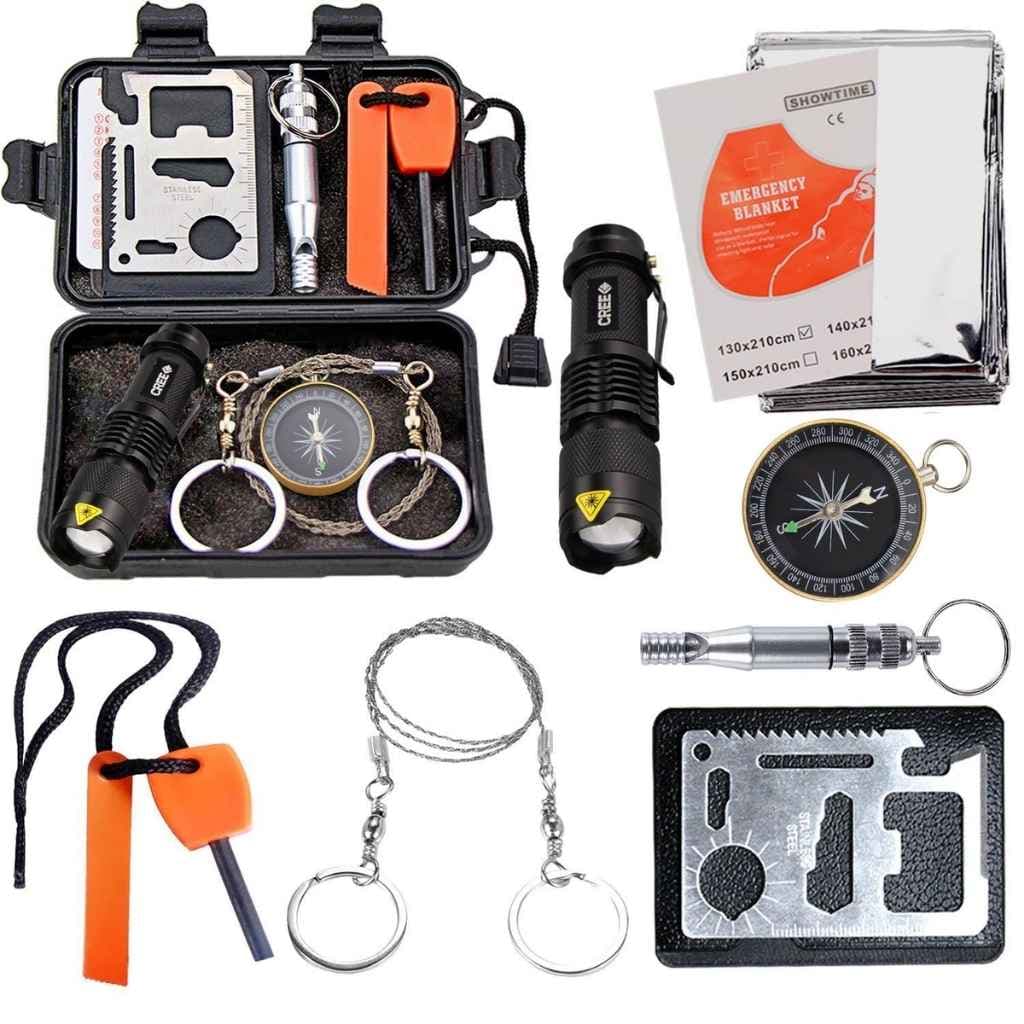 EMDMAK Survival Kit Outdoor Emergency Gear Kit 21 x 13 x 6 cm