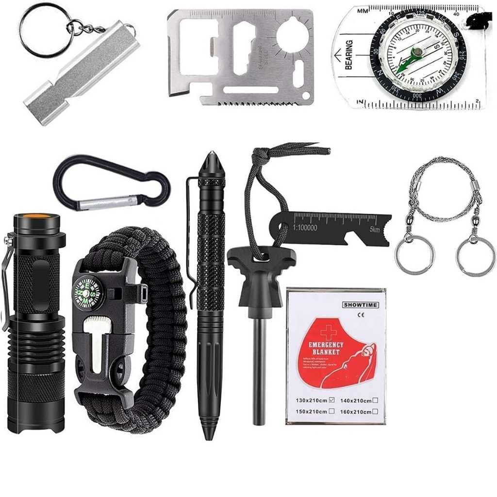 Camping Kit 11 in 1 Outdoor Survival Gear Tool