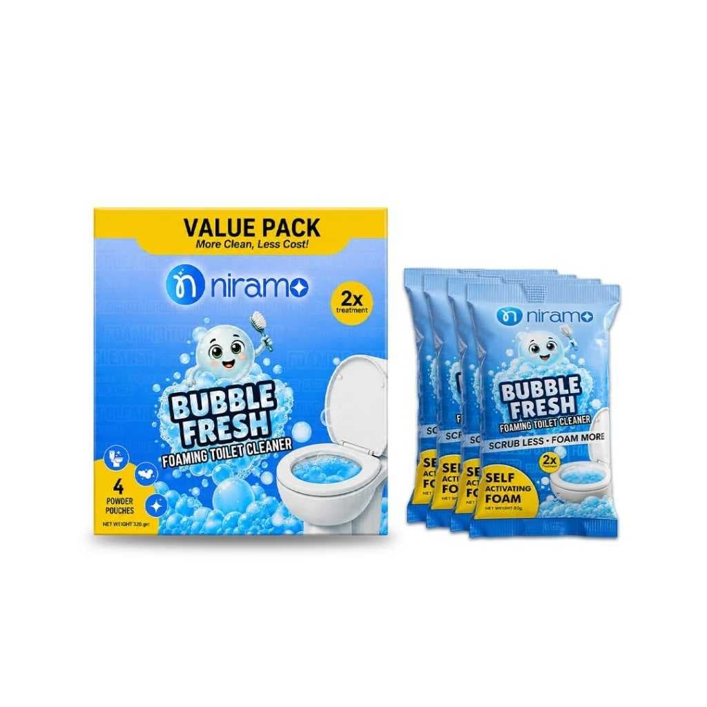 Niramo Bubble Fresh Toilet Cleaner – Foam Action, Pack of 4 × 80g